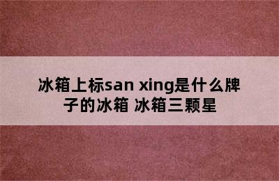 冰箱上标san xing是什么牌子的冰箱 冰箱三颗星